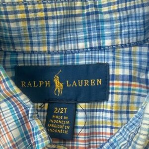 Ralph Lauren Men's Blue and Yellow Plaid Shirt